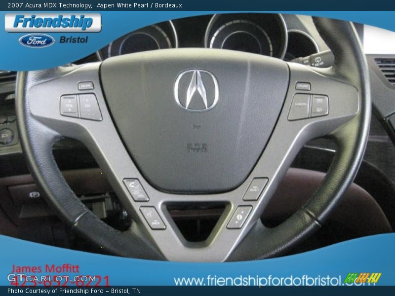 Aspen White Pearl / Bordeaux 2007 Acura MDX Technology
