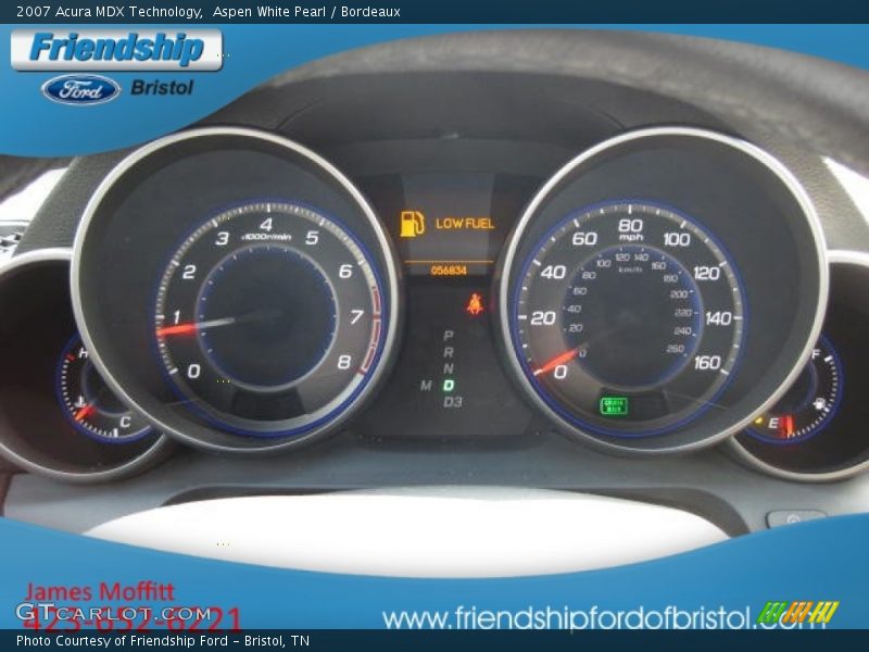Aspen White Pearl / Bordeaux 2007 Acura MDX Technology