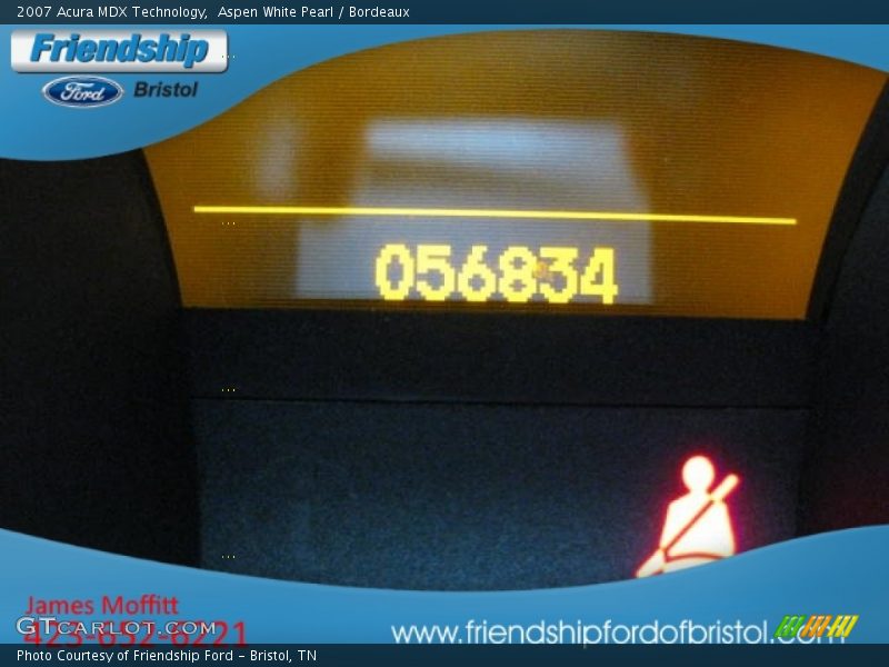 Aspen White Pearl / Bordeaux 2007 Acura MDX Technology