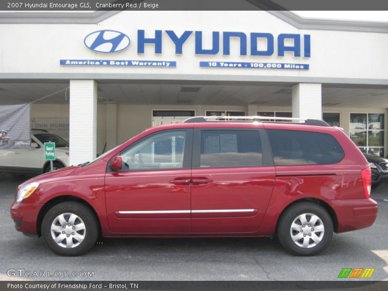 Cranberry Red / Beige 2007 Hyundai Entourage GLS