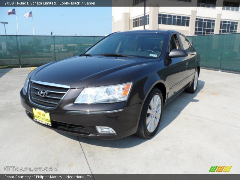Ebony Black / Camel 2009 Hyundai Sonata Limited