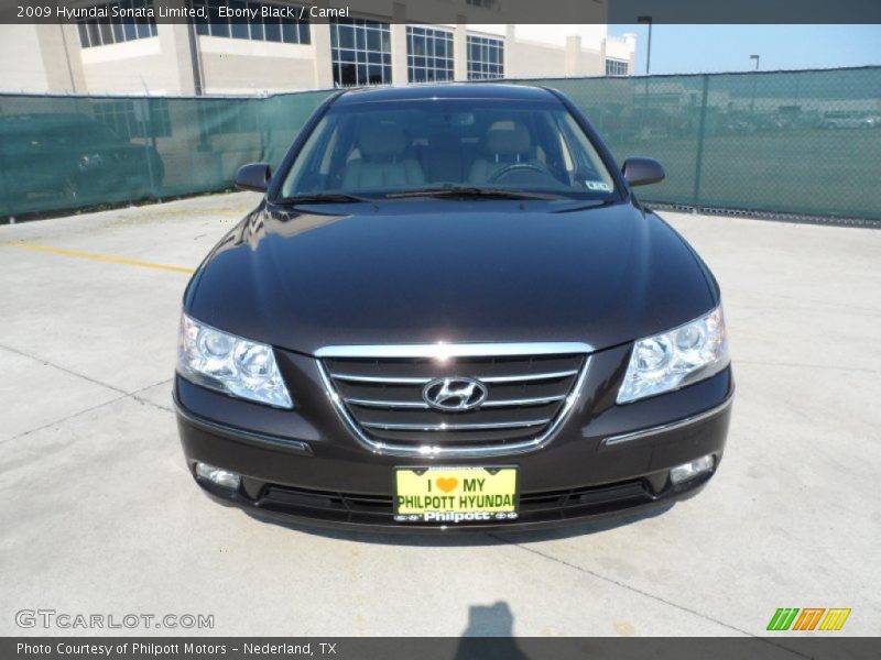 Ebony Black / Camel 2009 Hyundai Sonata Limited