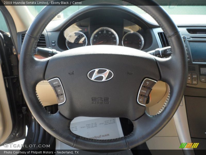 Ebony Black / Camel 2009 Hyundai Sonata Limited