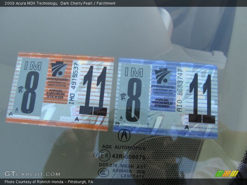 Dark Cherry Pearl / Parchment 2009 Acura MDX Technology
