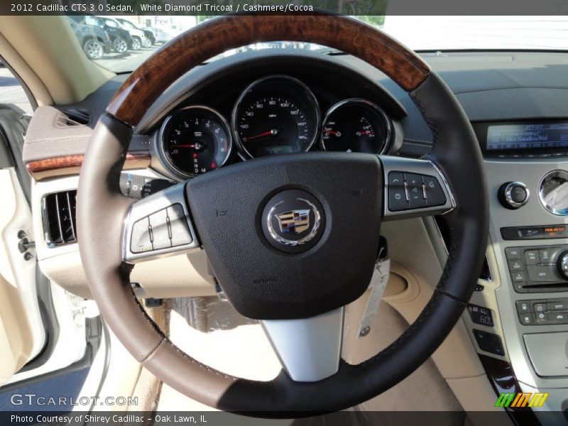 White Diamond Tricoat / Cashmere/Cocoa 2012 Cadillac CTS 3.0 Sedan