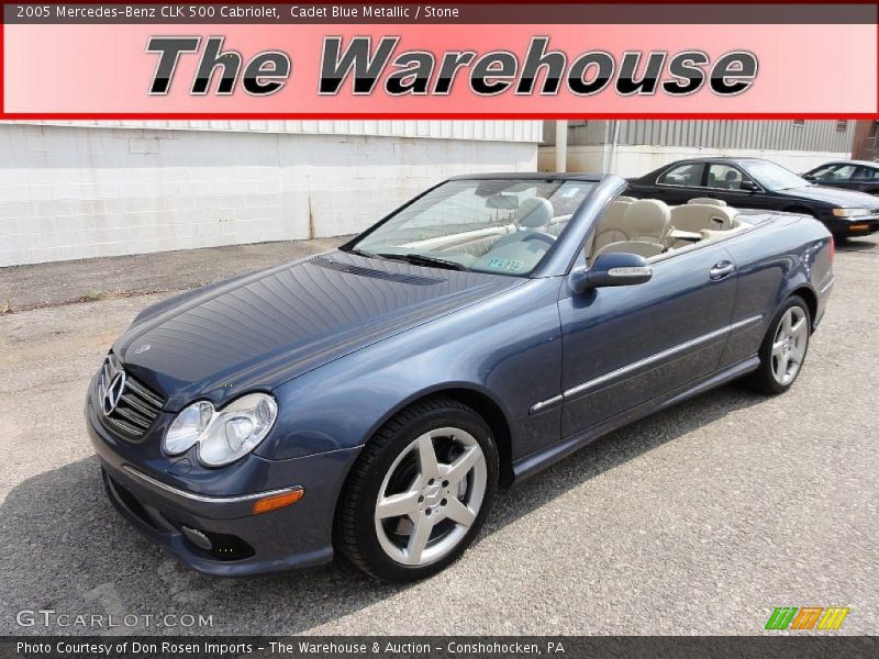 Cadet Blue Metallic / Stone 2005 Mercedes-Benz CLK 500 Cabriolet