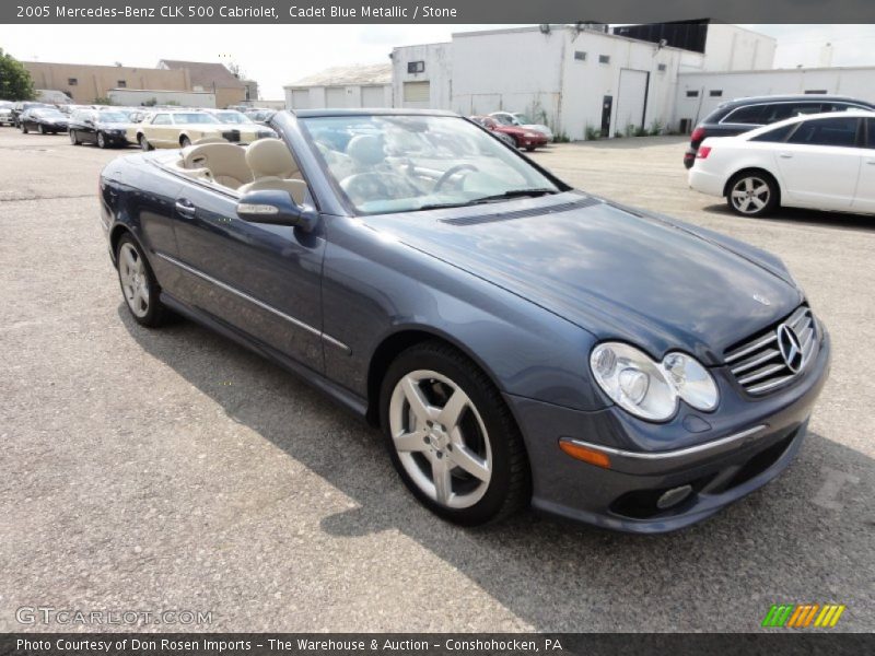 Cadet Blue Metallic / Stone 2005 Mercedes-Benz CLK 500 Cabriolet