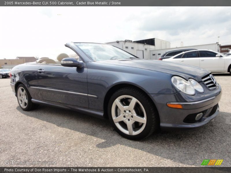 Cadet Blue Metallic / Stone 2005 Mercedes-Benz CLK 500 Cabriolet