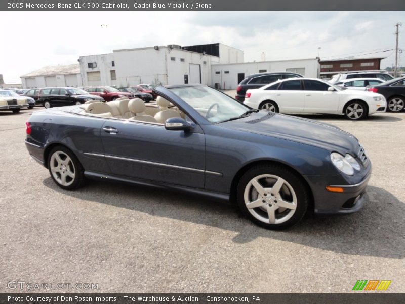 Cadet Blue Metallic / Stone 2005 Mercedes-Benz CLK 500 Cabriolet
