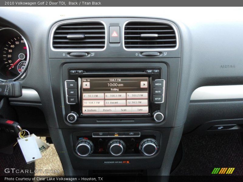 Controls of 2010 Golf 2 Door TDI