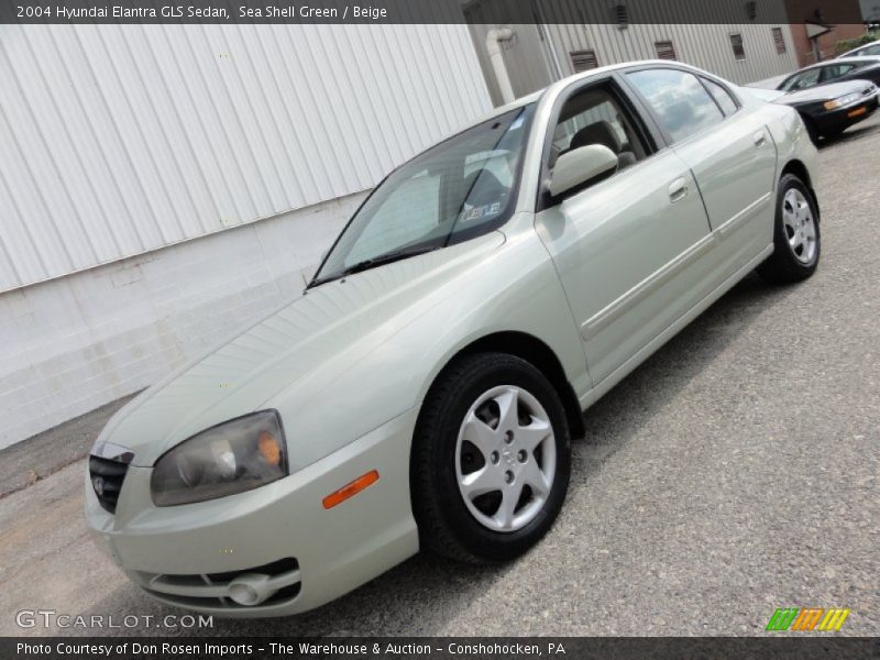 Sea Shell Green / Beige 2004 Hyundai Elantra GLS Sedan