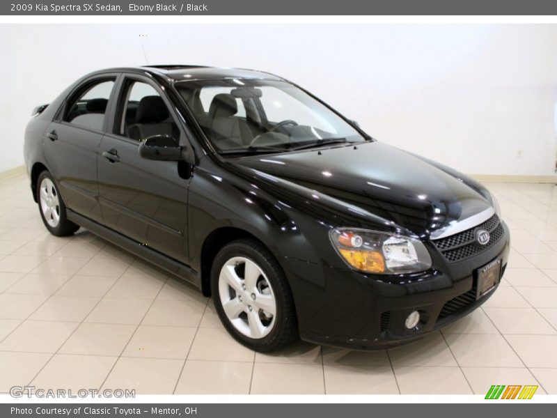 Ebony Black / Black 2009 Kia Spectra SX Sedan