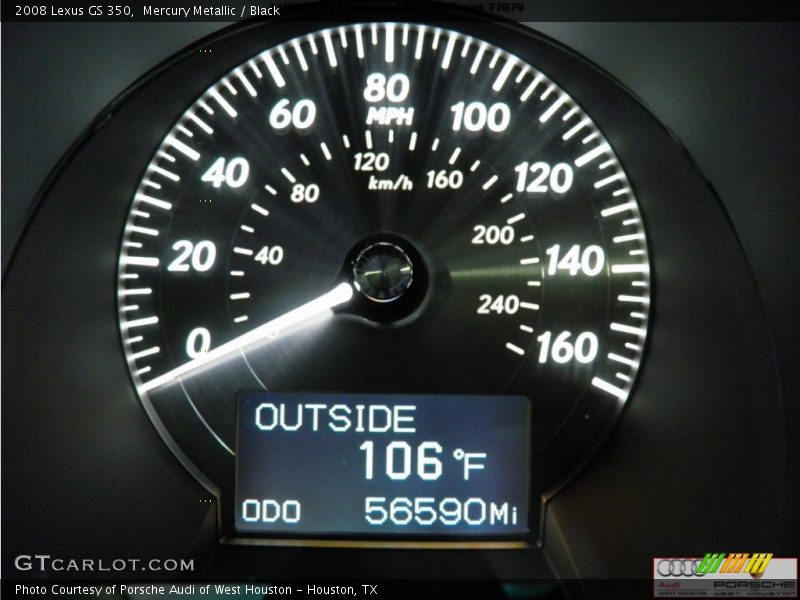 Mercury Metallic / Black 2008 Lexus GS 350