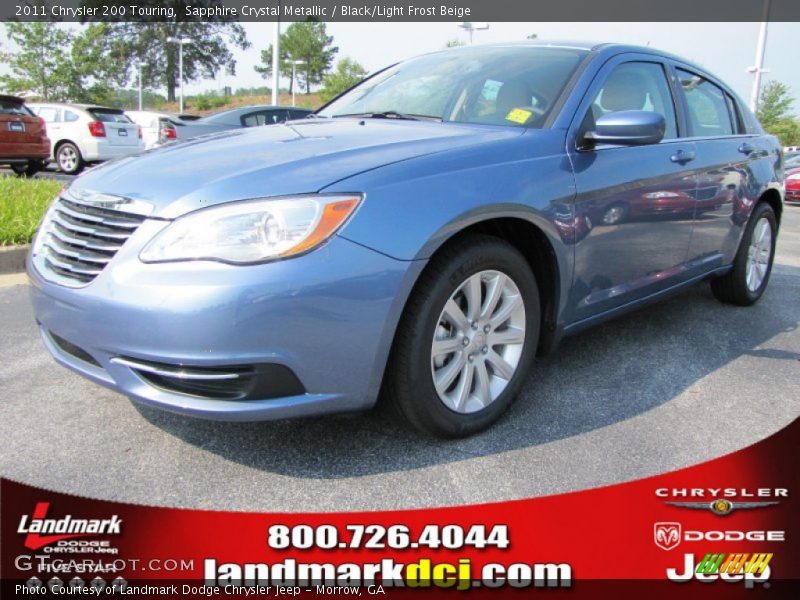Sapphire Crystal Metallic / Black/Light Frost Beige 2011 Chrysler 200 Touring
