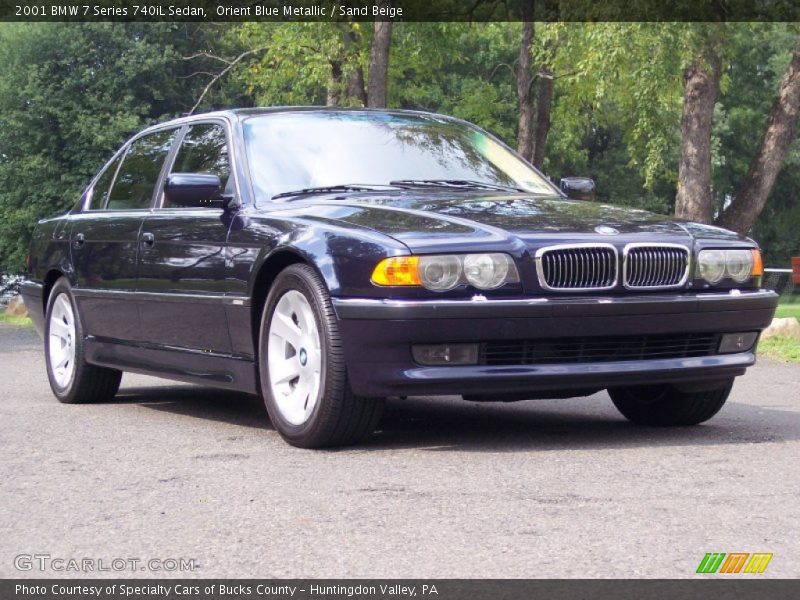 Orient Blue Metallic / Sand Beige 2001 BMW 7 Series 740iL Sedan