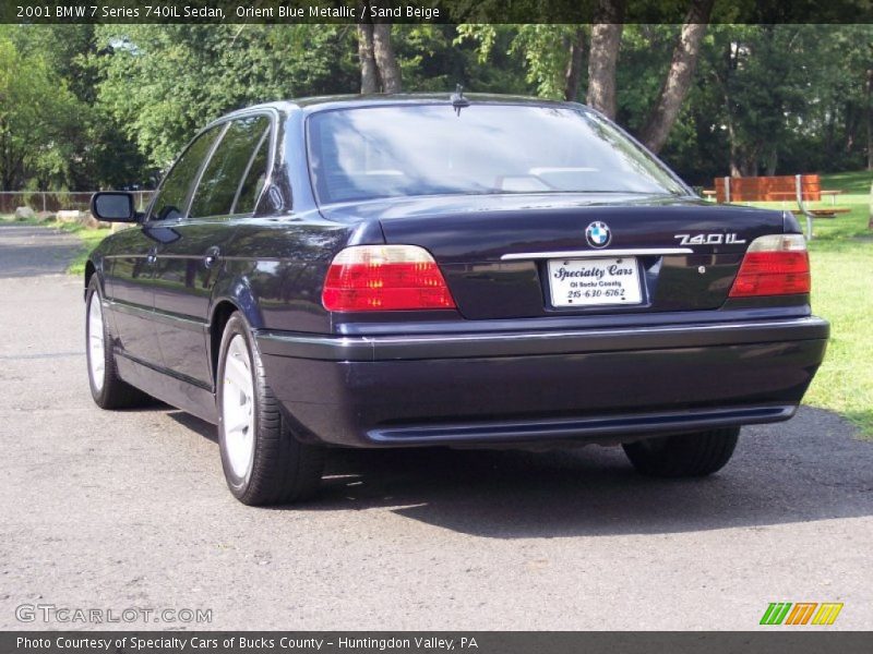 Orient Blue Metallic / Sand Beige 2001 BMW 7 Series 740iL Sedan