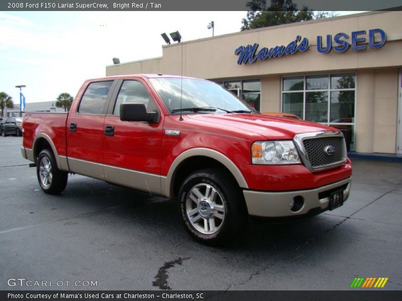 Bright Red / Tan 2008 Ford F150 Lariat SuperCrew