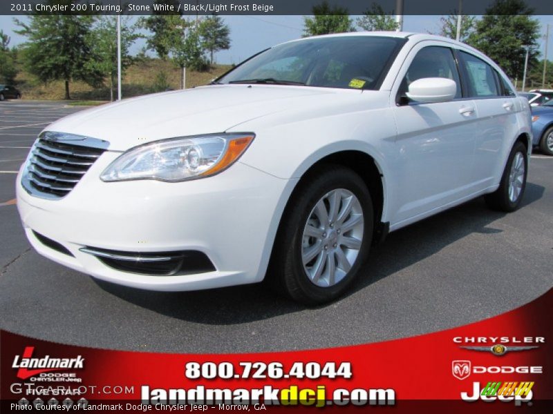 Stone White / Black/Light Frost Beige 2011 Chrysler 200 Touring