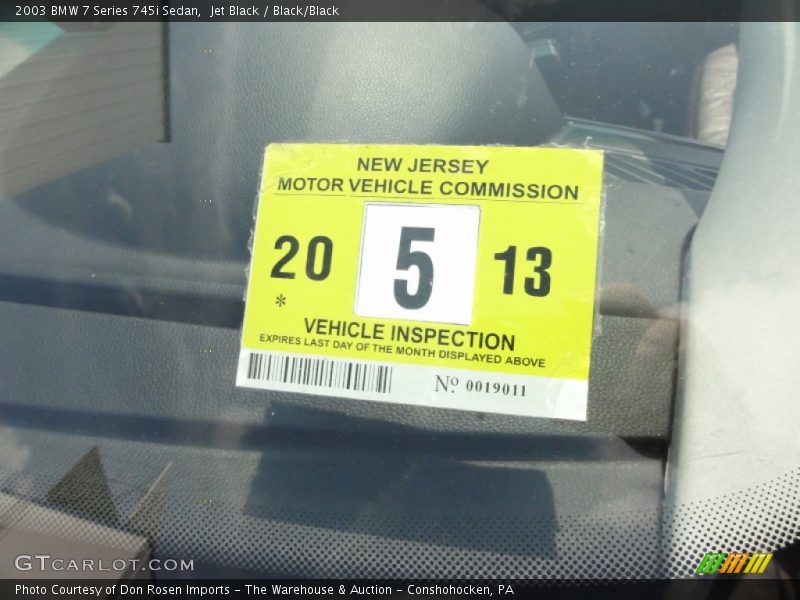 Jet Black / Black/Black 2003 BMW 7 Series 745i Sedan