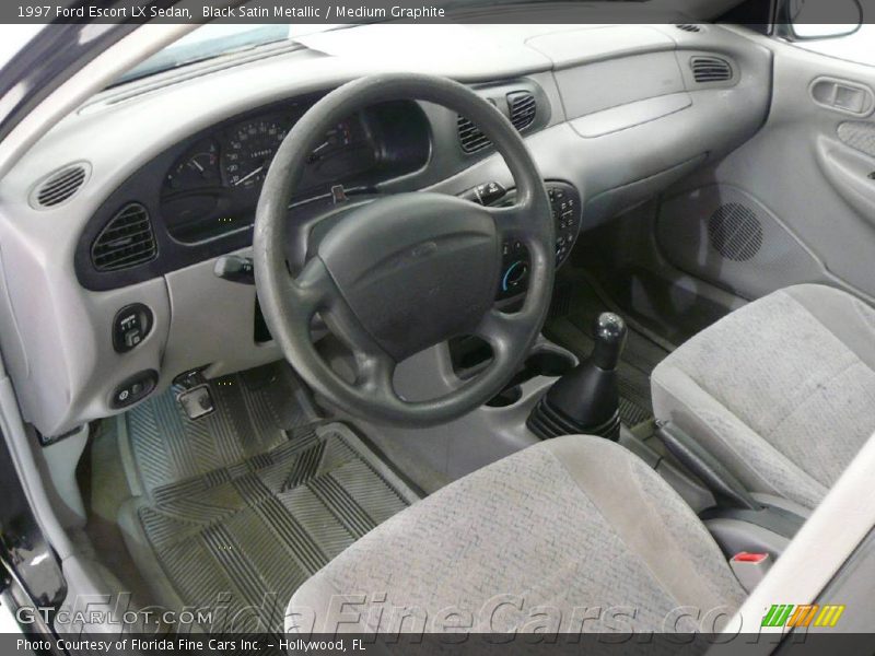 Black Satin Metallic / Medium Graphite 1997 Ford Escort LX Sedan