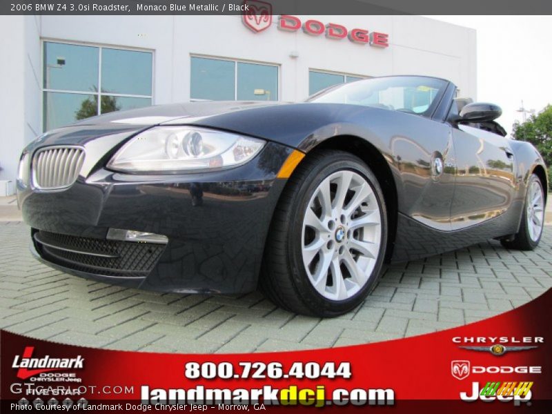 Monaco Blue Metallic / Black 2006 BMW Z4 3.0si Roadster