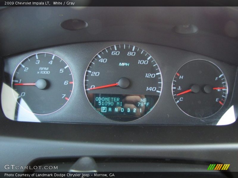 White / Gray 2009 Chevrolet Impala LT