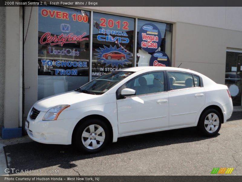 Fresh Powder White / Beige 2008 Nissan Sentra 2.0