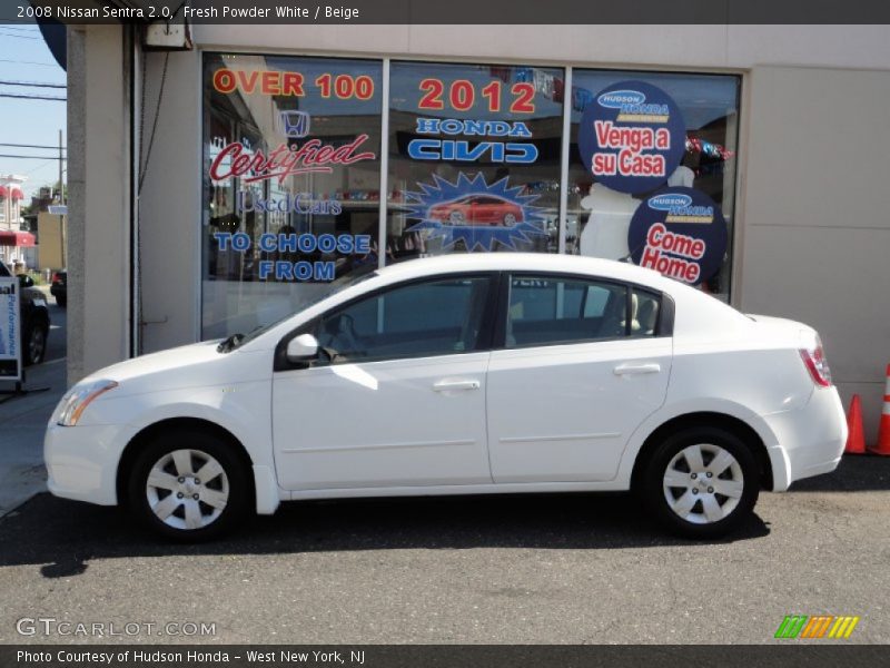Fresh Powder White / Beige 2008 Nissan Sentra 2.0