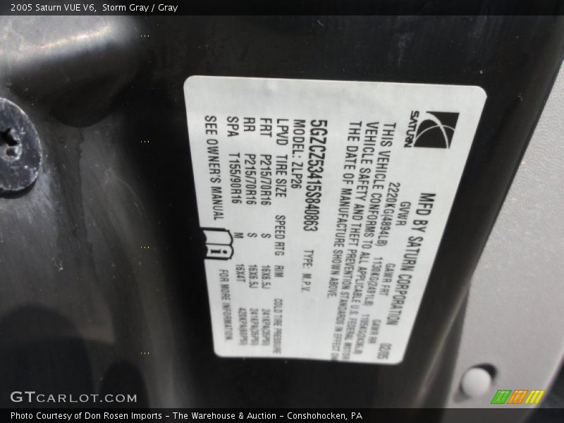 Storm Gray / Gray 2005 Saturn VUE V6