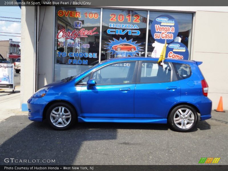 Vivid Blue Pearl / Black/Grey 2008 Honda Fit Sport