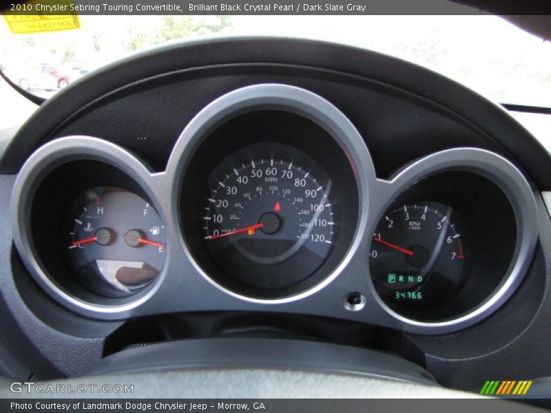 Brilliant Black Crystal Pearl / Dark Slate Gray 2010 Chrysler Sebring Touring Convertible