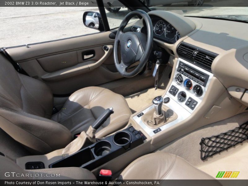 Jet Black / Beige 2002 BMW Z3 3.0i Roadster