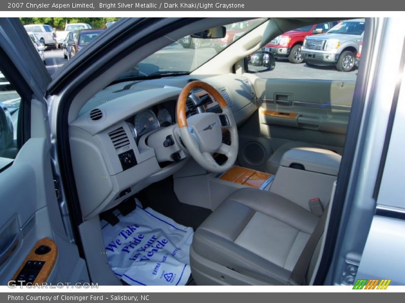 Bright Silver Metallic / Dark Khaki/Light Graystone 2007 Chrysler Aspen Limited