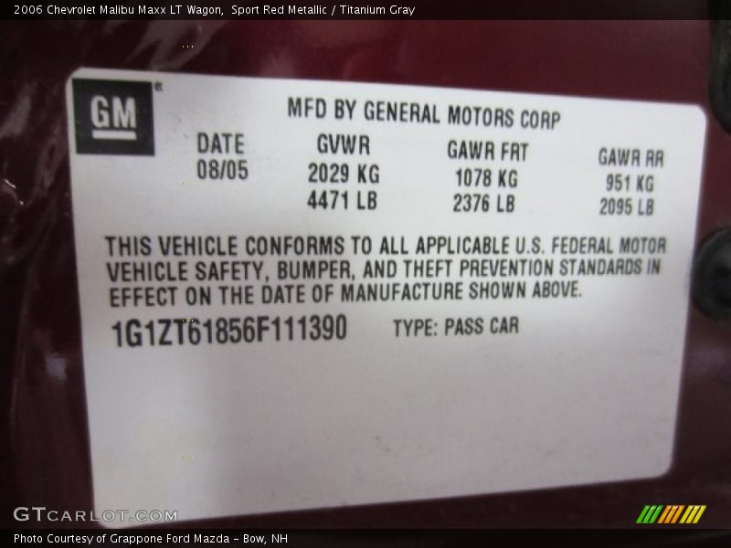 Sport Red Metallic / Titanium Gray 2006 Chevrolet Malibu Maxx LT Wagon
