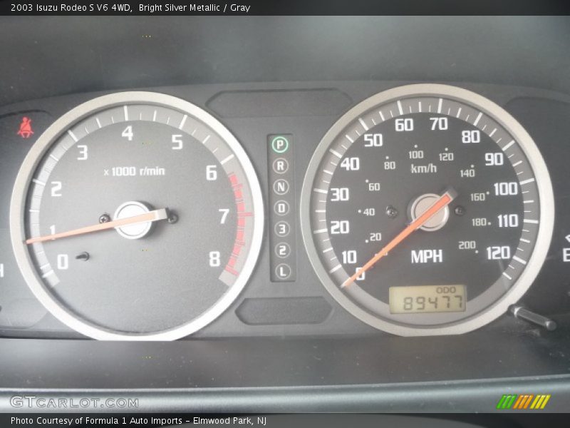 Bright Silver Metallic / Gray 2003 Isuzu Rodeo S V6 4WD