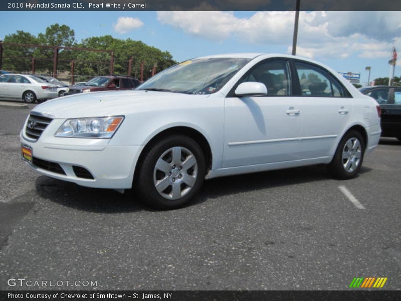 Pearl White / Camel 2010 Hyundai Sonata GLS