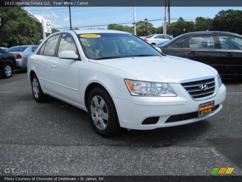 Pearl White / Camel 2010 Hyundai Sonata GLS