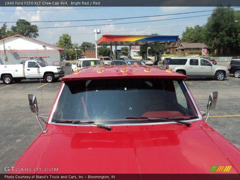 Bright Red / Red 1990 Ford F350 XLT Crew Cab 4x4