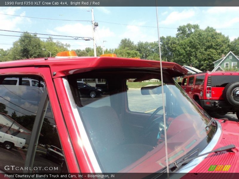 Bright Red / Red 1990 Ford F350 XLT Crew Cab 4x4