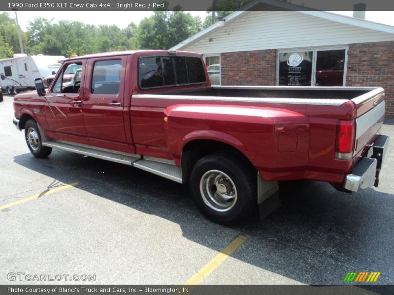 Bright Red / Red 1990 Ford F350 XLT Crew Cab 4x4