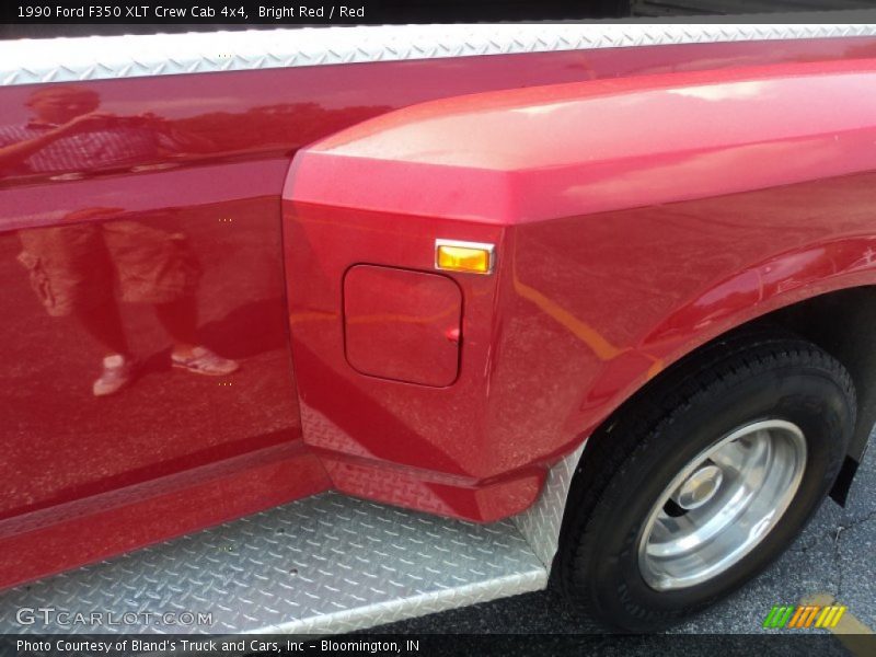 Bright Red / Red 1990 Ford F350 XLT Crew Cab 4x4