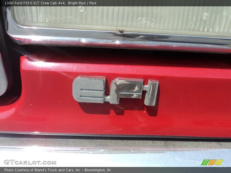 Bright Red / Red 1990 Ford F350 XLT Crew Cab 4x4