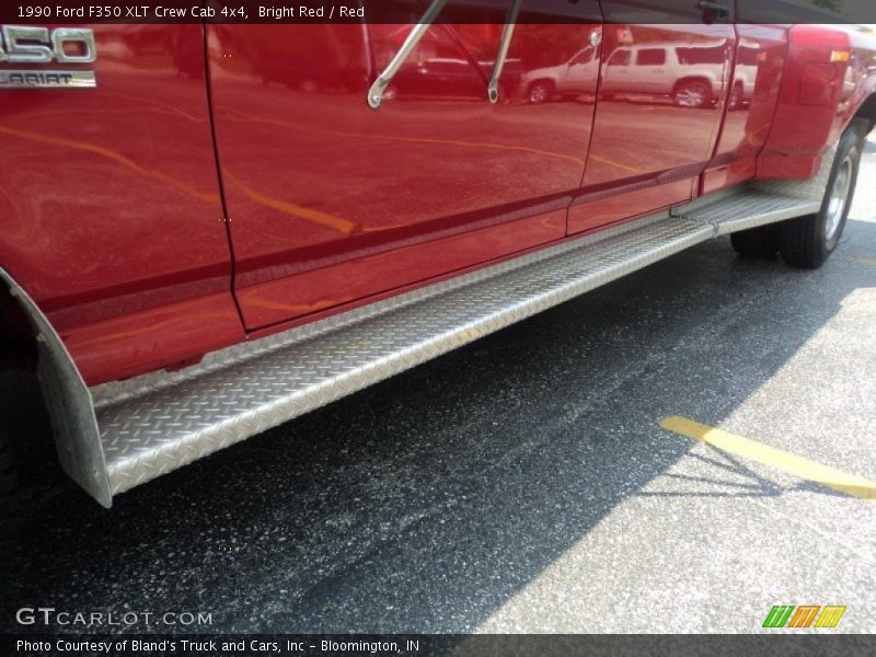 Bright Red / Red 1990 Ford F350 XLT Crew Cab 4x4