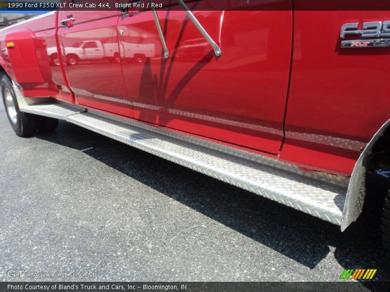Bright Red / Red 1990 Ford F350 XLT Crew Cab 4x4