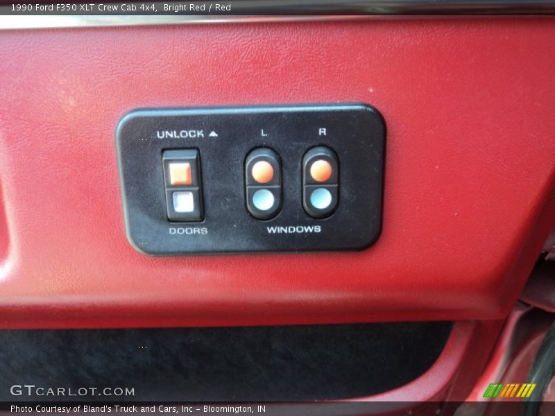 Bright Red / Red 1990 Ford F350 XLT Crew Cab 4x4