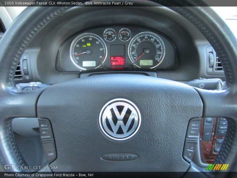 Blue Anthracite Pearl / Grey 2003 Volkswagen Passat GLX 4Motion Sedan