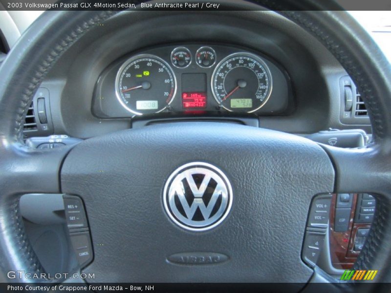 Blue Anthracite Pearl / Grey 2003 Volkswagen Passat GLX 4Motion Sedan