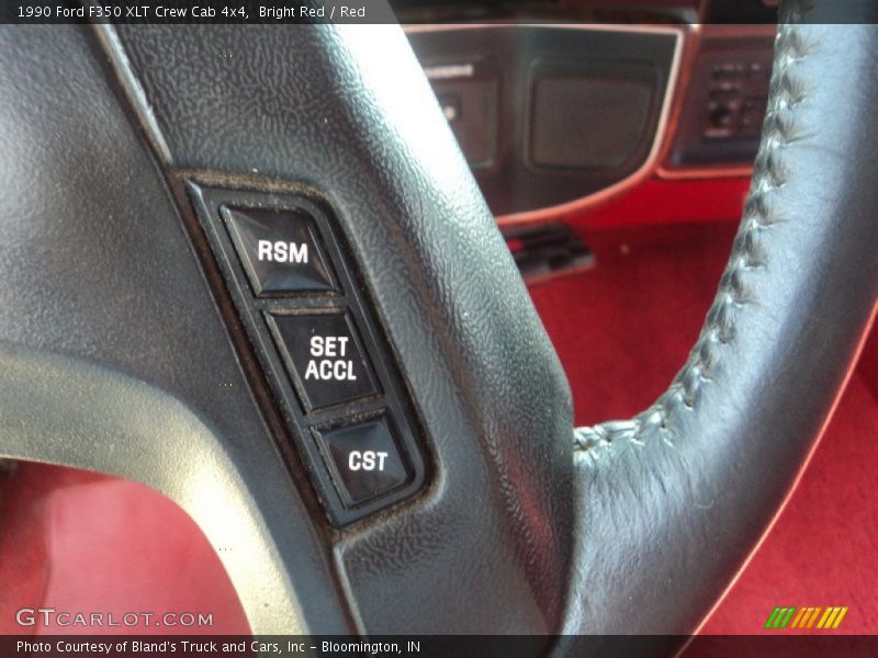 Bright Red / Red 1990 Ford F350 XLT Crew Cab 4x4