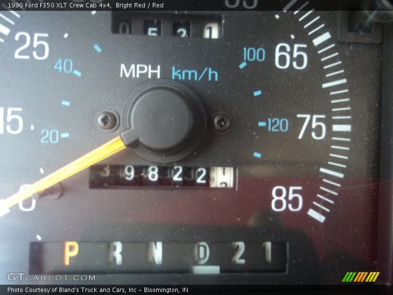 Bright Red / Red 1990 Ford F350 XLT Crew Cab 4x4