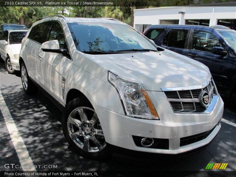 Platinum Ice Tricoat / Shale/Brownstone 2010 Cadillac SRX V6